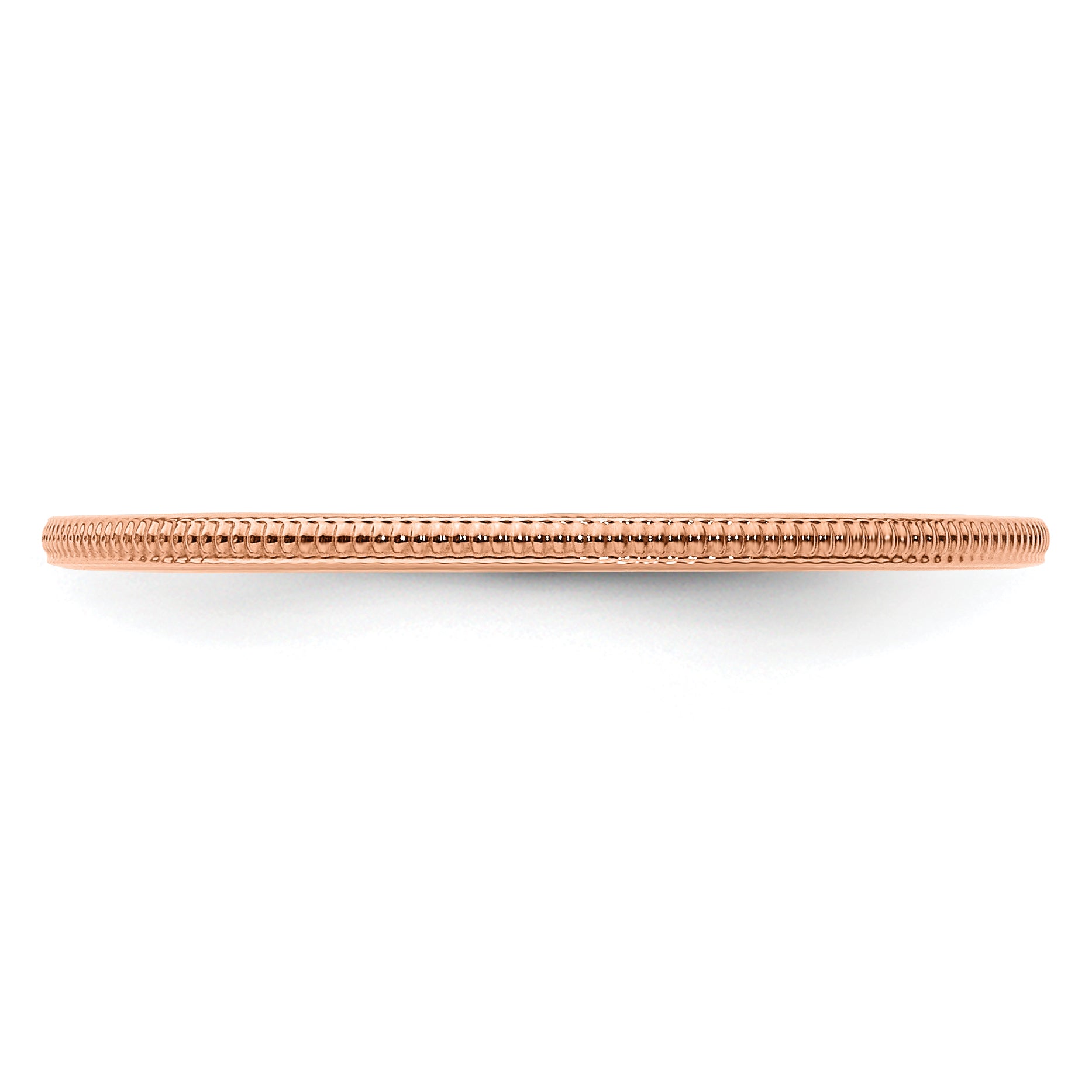 10K Rose Gold 10K 1.2mm Milgrain Stackable Band Size 7.5