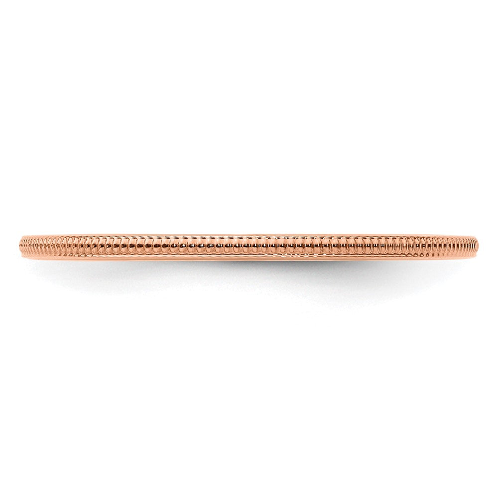 10K Rose Gold 10K 1.2mm Milgrain Stackable Band Size 6