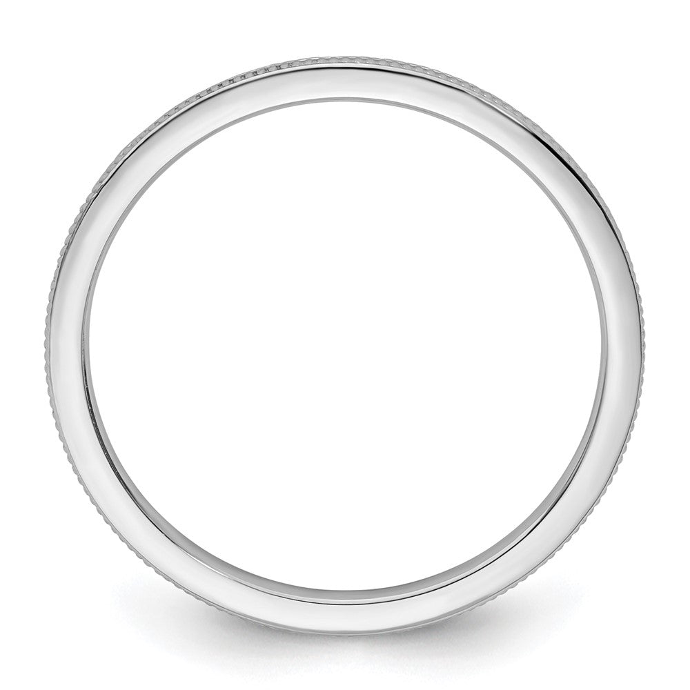 10K White Gold 10K 1.2mm Milgrain Stackable Band Size 6