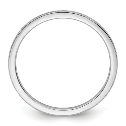 10K White Gold 10K 1.2mm Milgrain Stackable Band Size 6.5