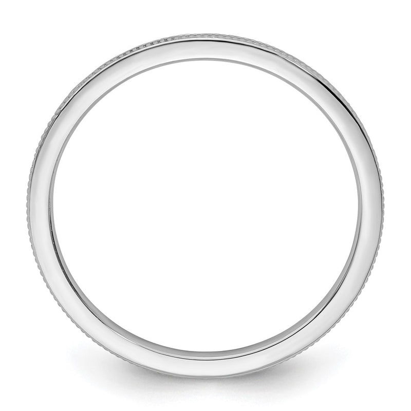 10K White Gold 10K 1.2mm Milgrain Stackable Band Size 4.5