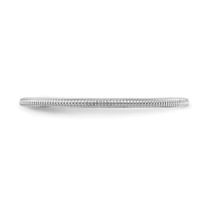 10K White Gold 10K 1.2mm Milgrain Stackable Band Size 6.5