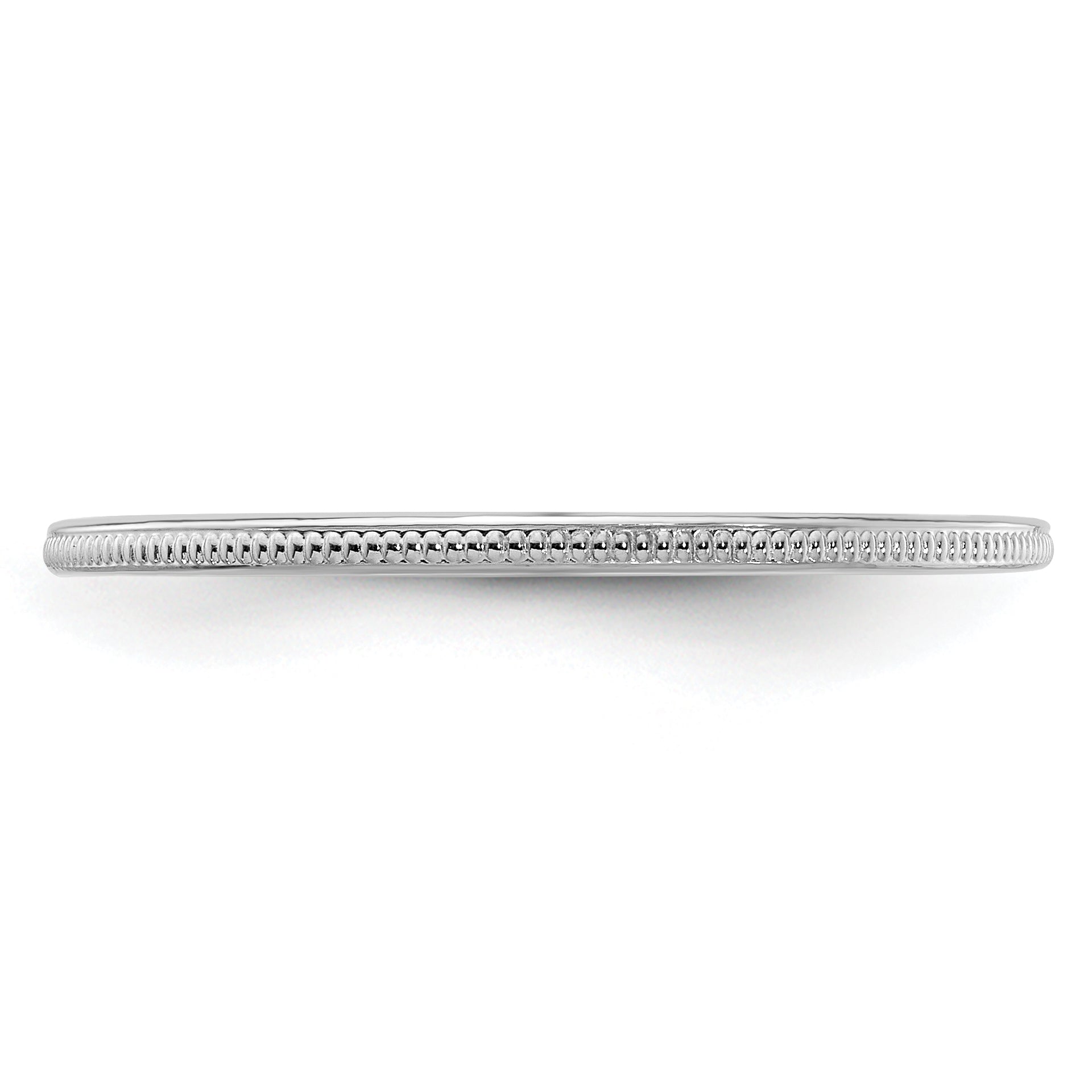 10K White Gold 10K 1.2mm Milgrain Stackable Band Size 6.5