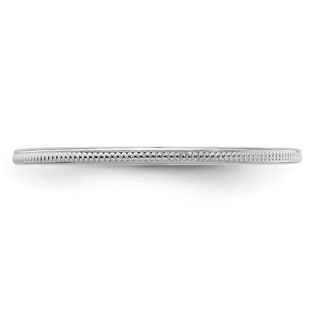 10K White Gold 10K 1.2mm Milgrain Stackable Band Size 7