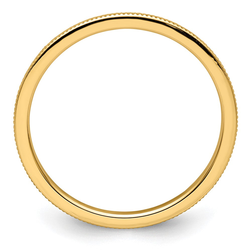 10K Yellow Gold 10K 1.2mm Milgrain Stackable Band Size 5