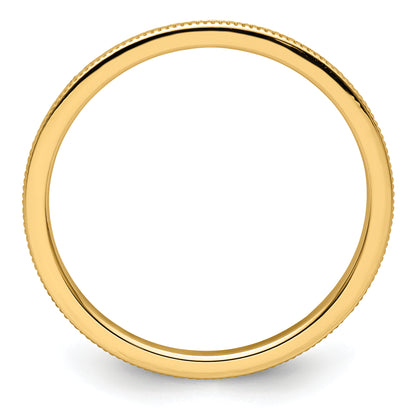 10K Yellow Gold 10K 1.2mm Milgrain Stackable Band Size 5
