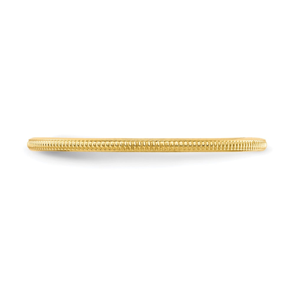 10K Yellow Gold 10K 1.2mm Milgrain Stackable Band Size 5