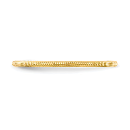 10K Yellow Gold 10K 1.2mm Milgrain Stackable Band Size 5