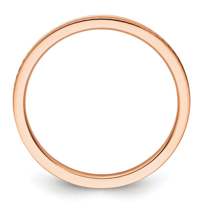10K Rose Gold 10K 1.2mm Criss-Cross Pattern Stackable Band Size 6.5