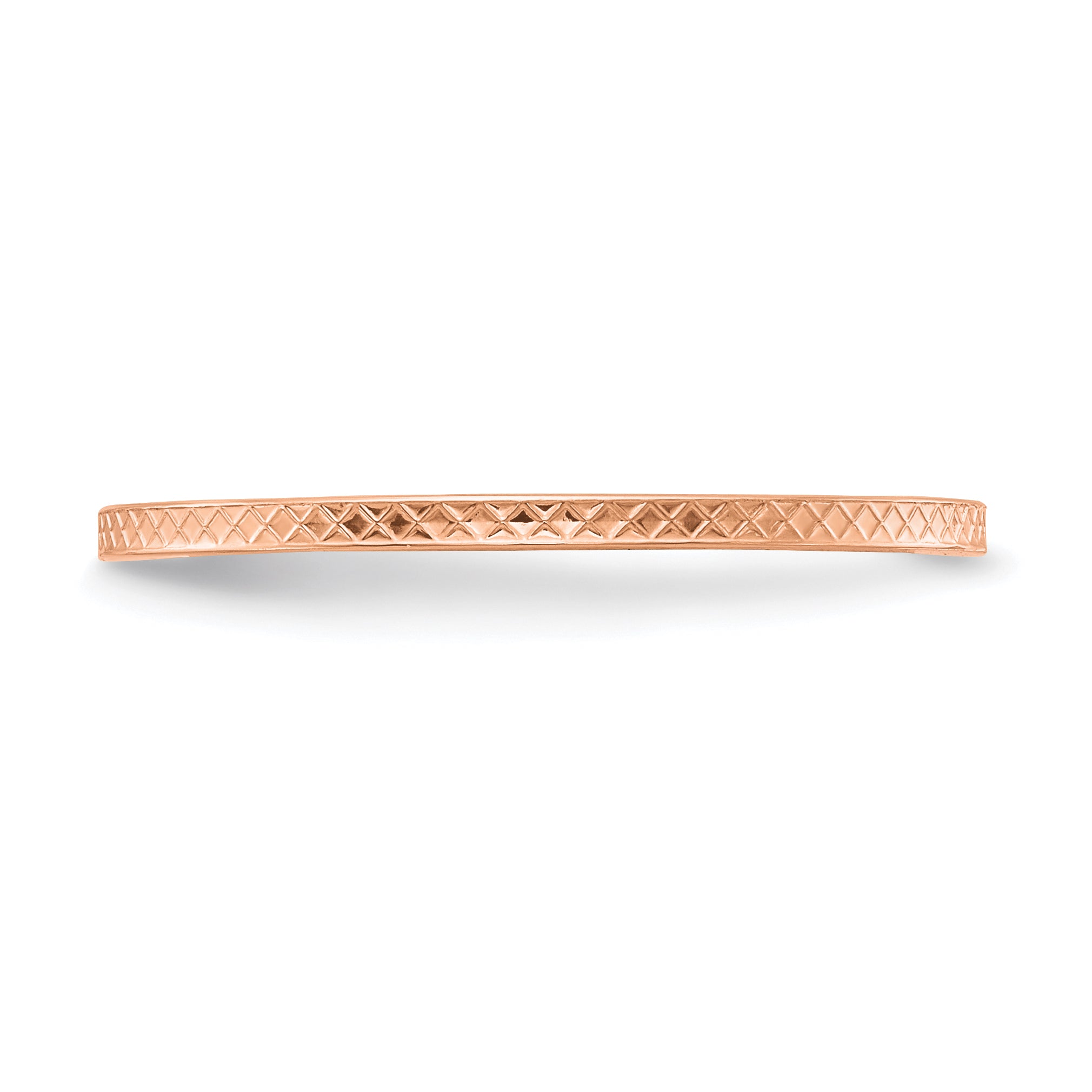 10K Rose Gold 10K 1.2mm Criss-Cross Pattern Stackable Band Size 5