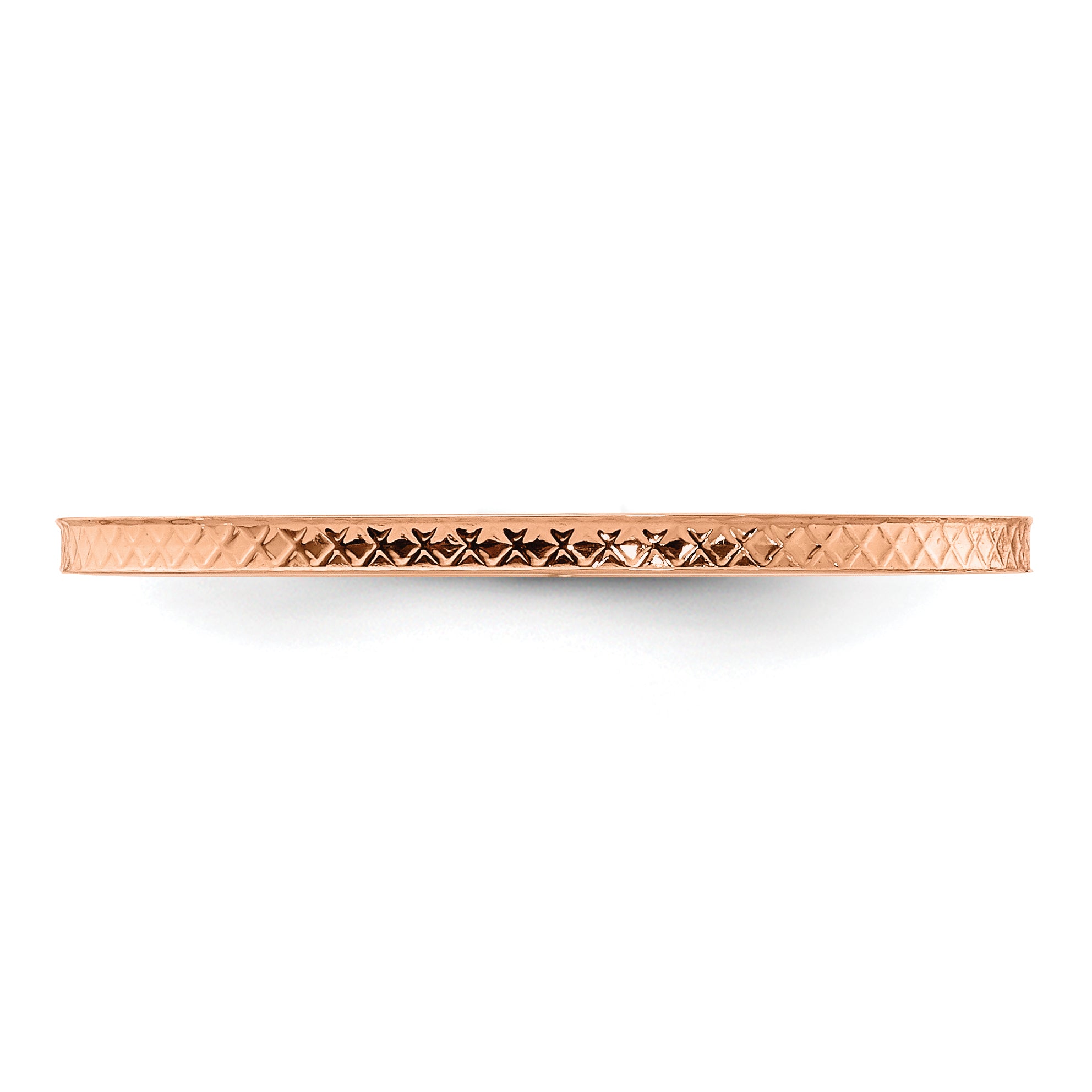 10K Rose Gold 10K 1.2mm Criss-Cross Pattern Stackable Band Size 8