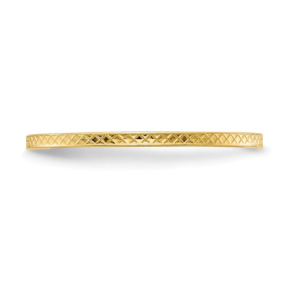 10K Yellow Gold 10K 1.2mm Criss-Cross Pattern Stackable Band Size 7