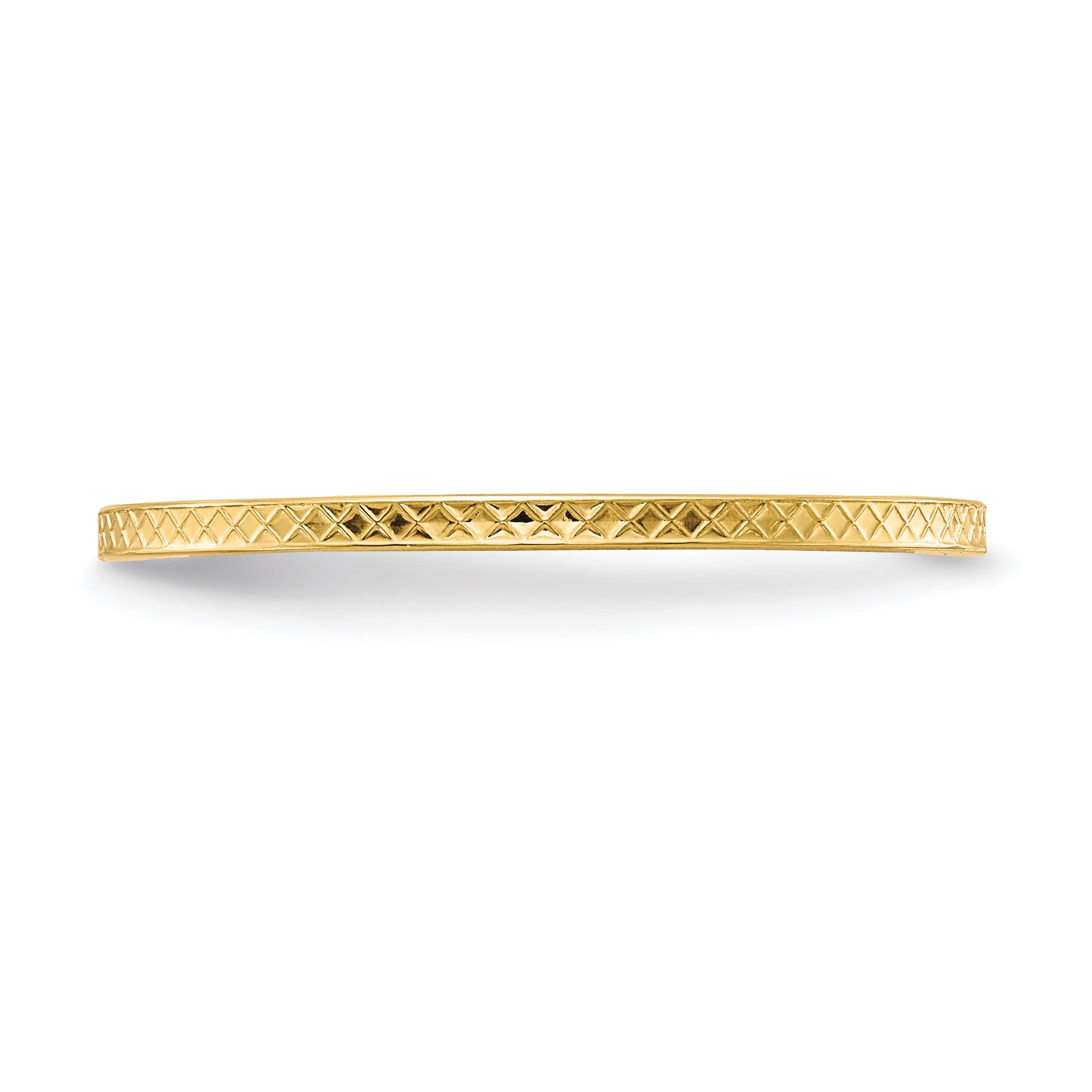 10K Yellow Gold 10K 1.2mm Criss-Cross Pattern Stackable Band Size 8.5