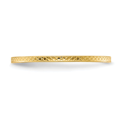 10K Yellow Gold 10K 1.2mm Criss-Cross Pattern Stackable Band Size 8.5
