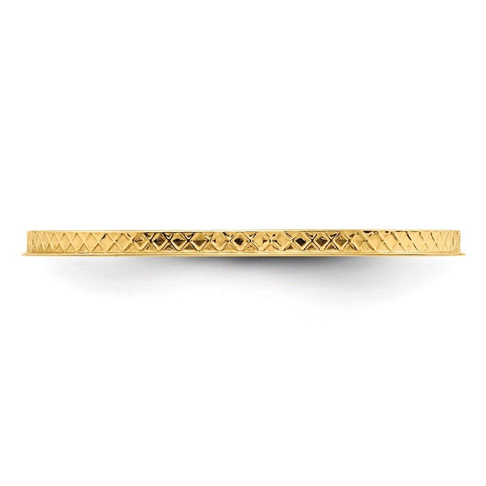 10K Yellow Gold 10K 1.2mm Criss-Cross Pattern Stackable Band Size 7