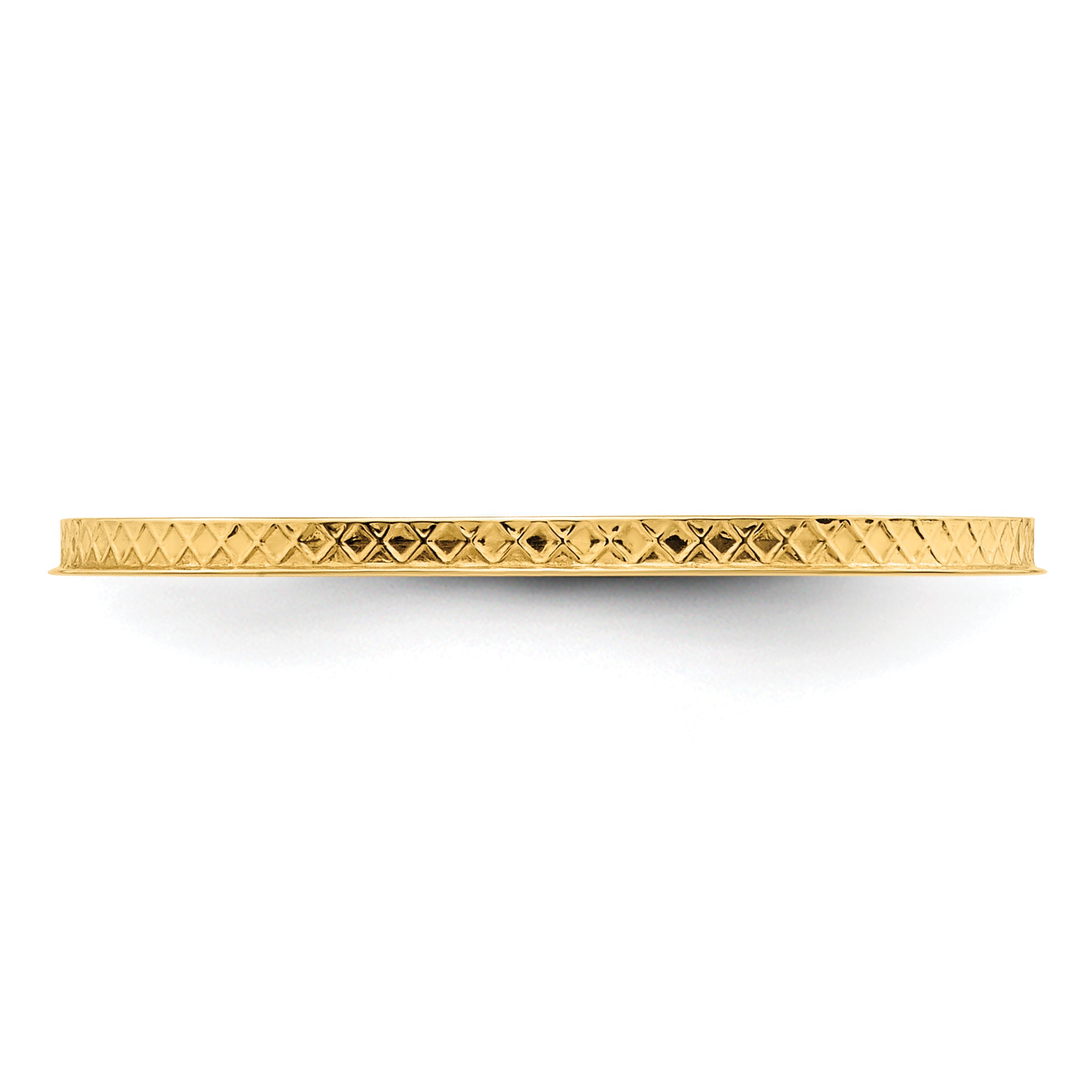 10K Yellow Gold 10K 1.2mm Criss-Cross Pattern Stackable Band Size 8.5