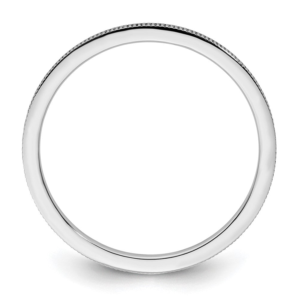 14K White Gold 1.2mm Line Pattern Stackable Band