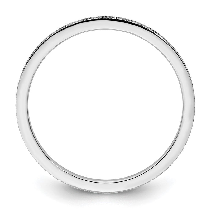 14K White Gold 1.2mm Line Pattern Stackable Band