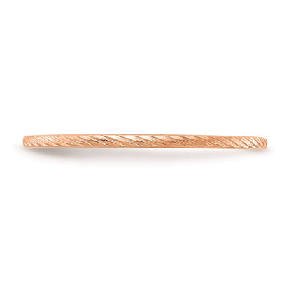 10K Rose Gold 10K 1.2mm Twisted Wire Pattern Stackable Band Size 4.5