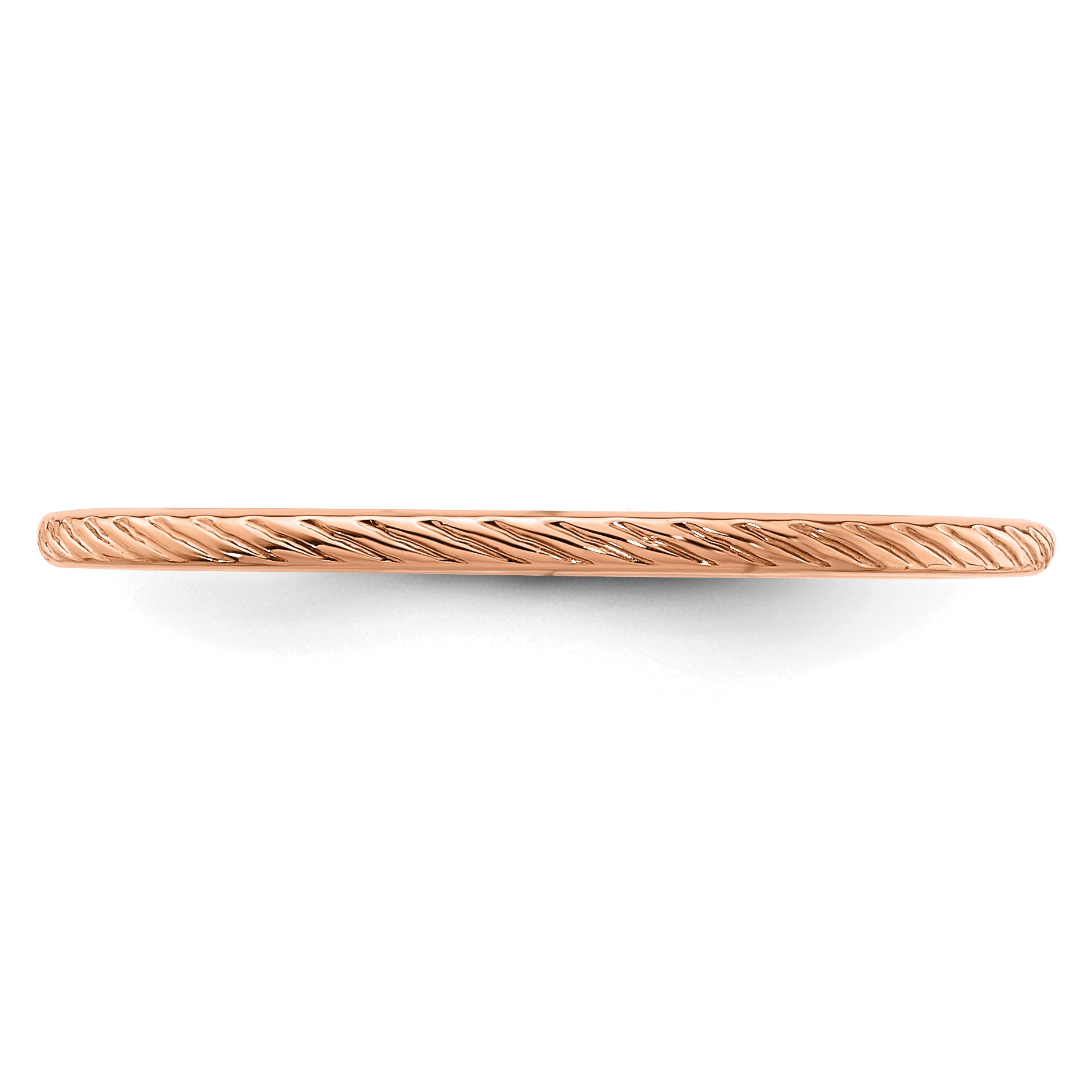 10K Rose Gold 10K 1.2mm Twisted Wire Pattern Stackable Band Size 8.5