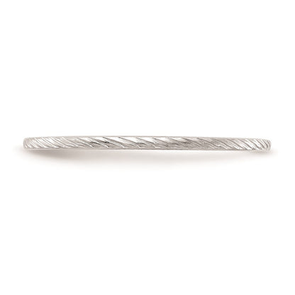 10K White Gold 10K 1.2mm Twisted Wire Pattern Stackable Band Size 6.5