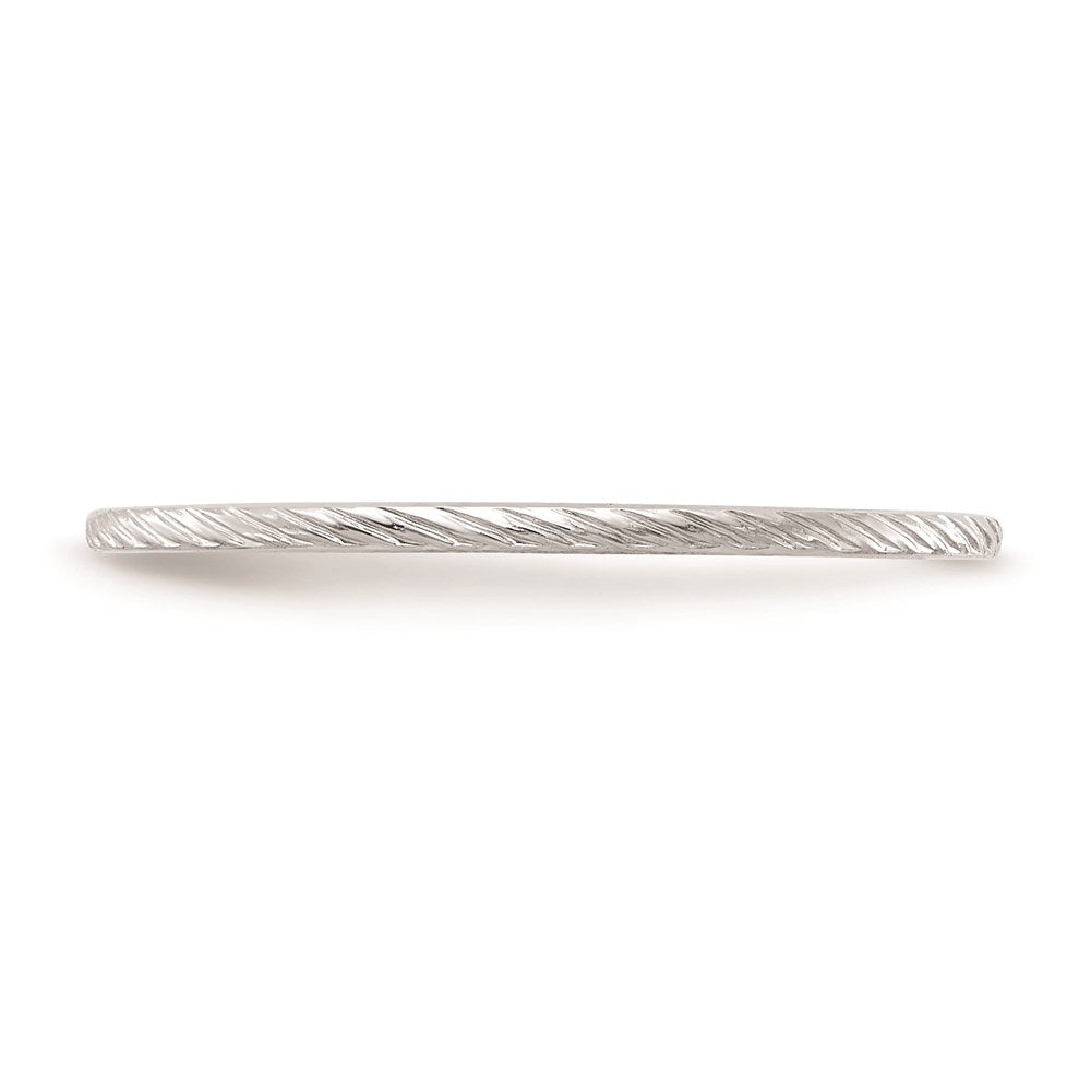 10K White Gold 10K 1.2mm Twisted Wire Pattern Stackable Band Size 4.5