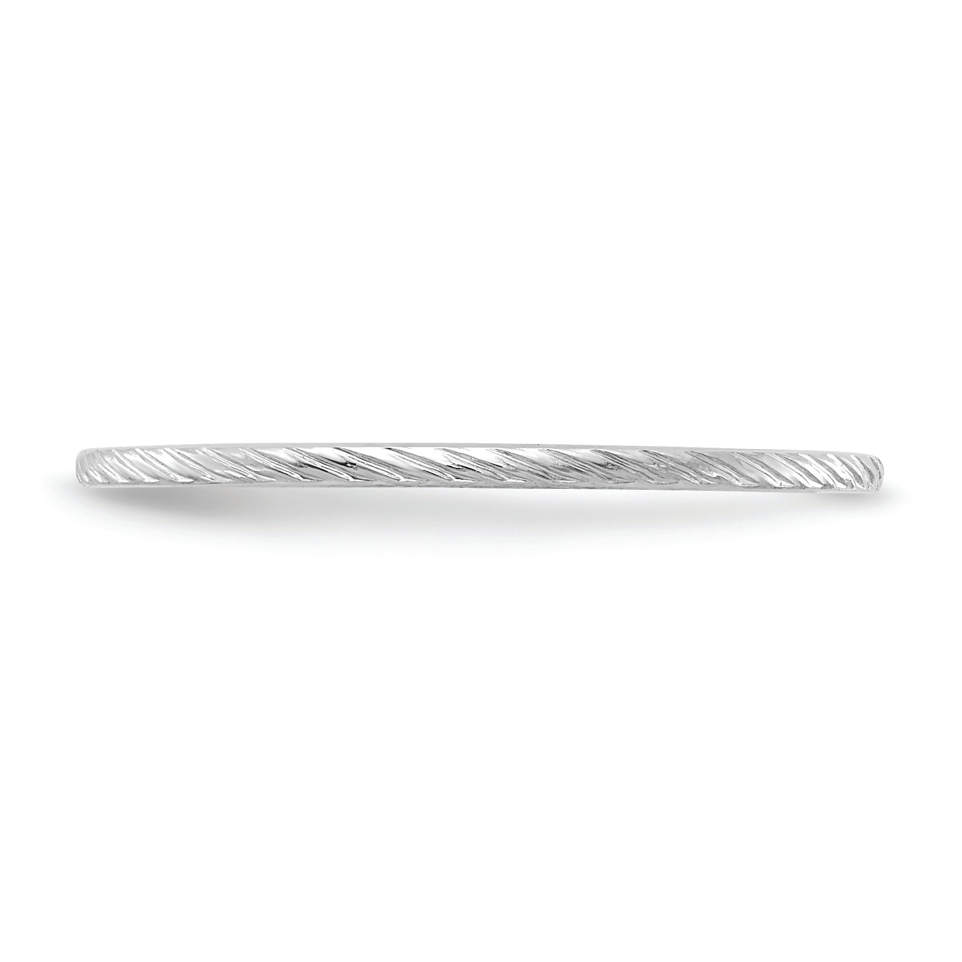 10K White Gold 10K 1.2mm Twisted Wire Pattern Stackable Band Size 7.5