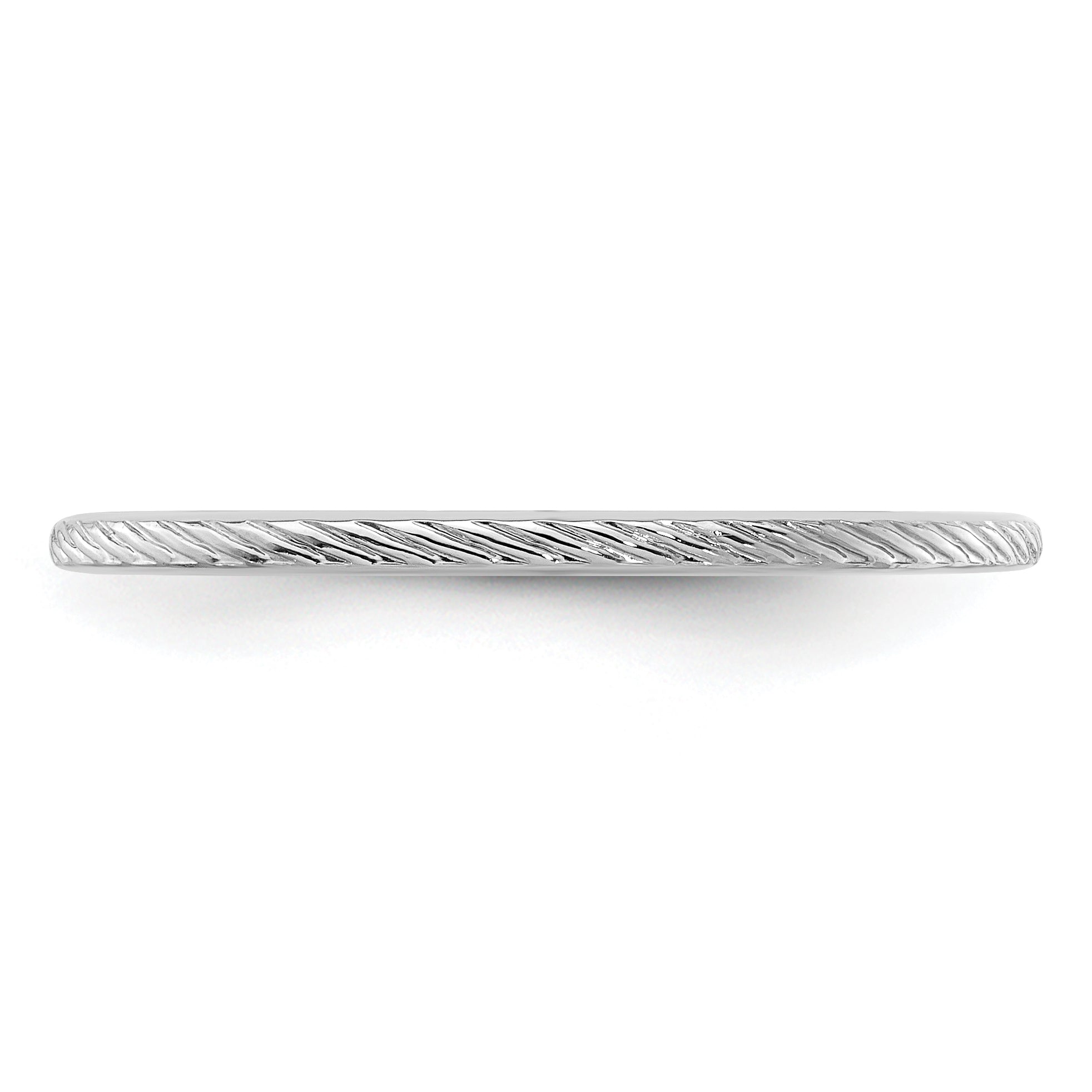 10K White Gold 10K 1.2mm Twisted Wire Pattern Stackable Band Size 7.5