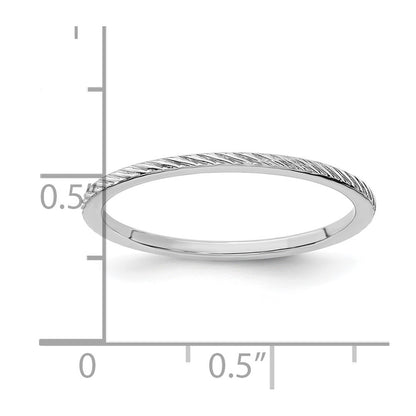 10K White Gold 10K 1.2mm Twisted Wire Pattern Stackable Band Size 5.5