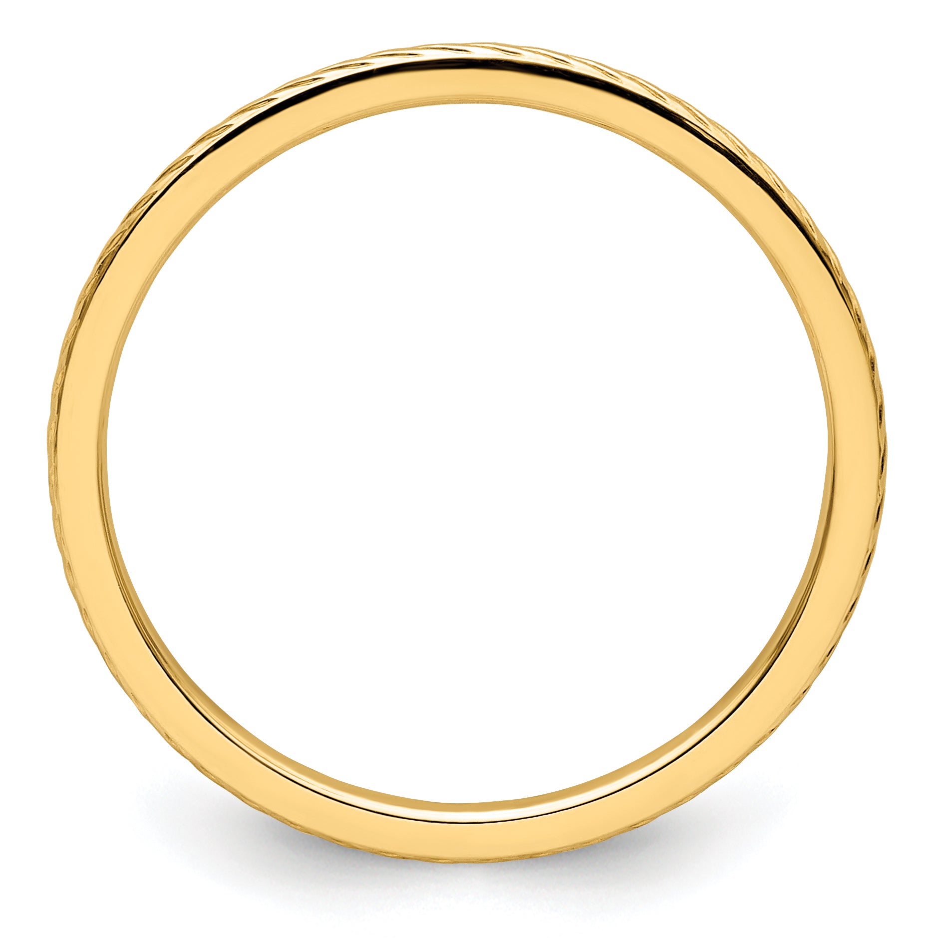 10K Yellow Gold 10K 1.2mm Twisted Wire Pattern Stackable Band Size 9.5