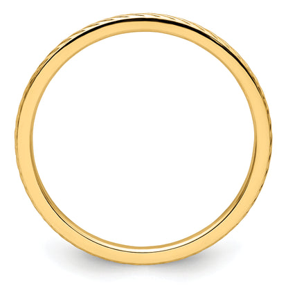 10K Yellow Gold 10K 1.2mm Twisted Wire Pattern Stackable Band Size 9.5