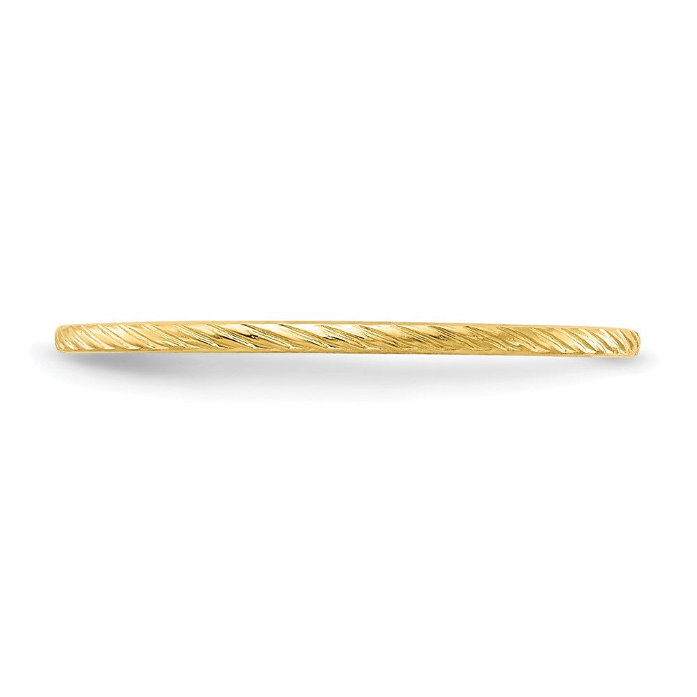 10K Yellow Gold 10K 1.2mm Twisted Wire Pattern Stackable Band Size 7