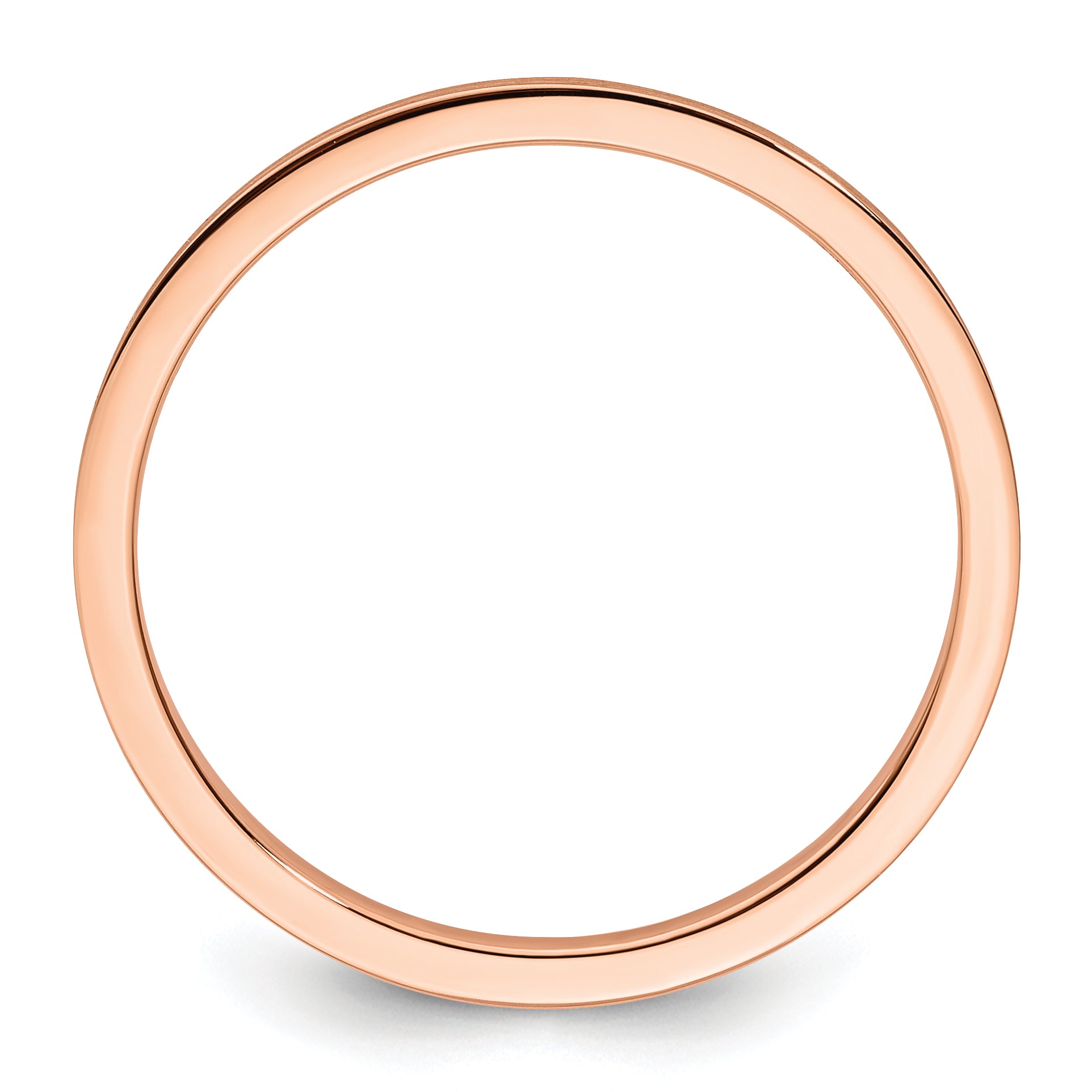 10K Rose Gold 1.2mm Flat Satin Stackable Men's / Ladies Wedding Band Ring