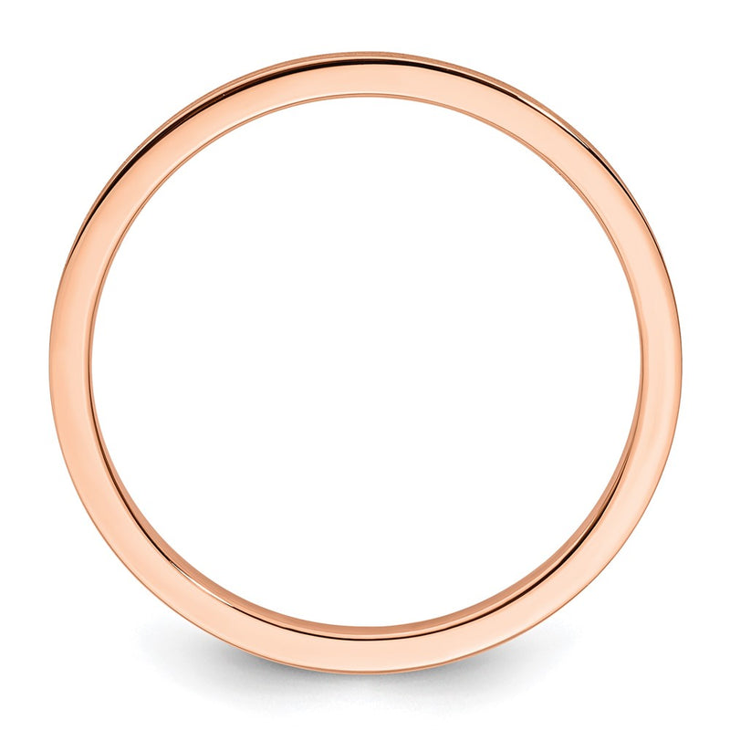 10K Rose Gold 1.2mm Flat Satin Stackable Men's / Ladies Wedding Band Ring