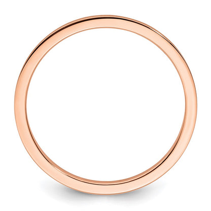 10K Rose Gold 1.2mm Flat Satin Stackable Men's / Ladies Wedding Band Ring