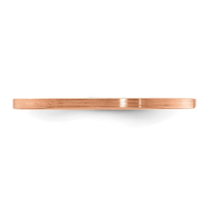 10K Rose Gold 1.2mm Flat Satin Stackable Men's / Ladies Wedding Band Ring