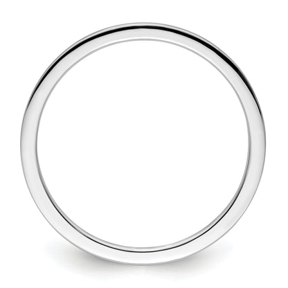 14K White Gold 1.2mm Flat Satin Stackable Men's / Ladies Wedding Band Ring