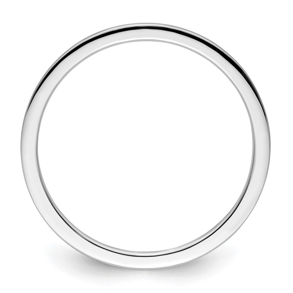 14K White Gold 1.2mm Flat Satin Stackable Men's / Ladies Wedding Band Ring