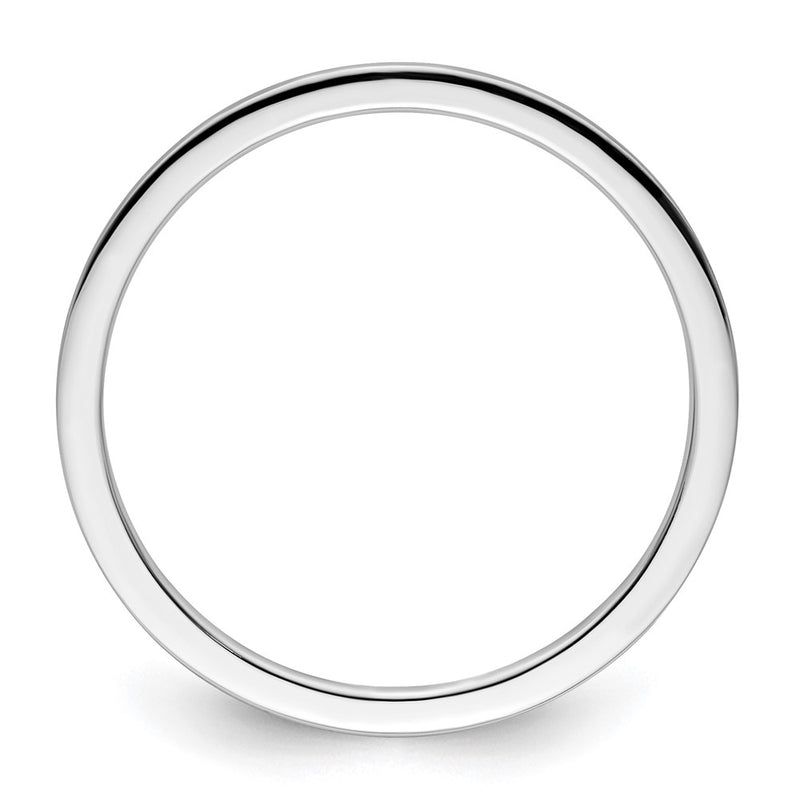 14K White Gold 1.2mm Flat Satin Stackable Men's / Ladies Wedding Band Ring