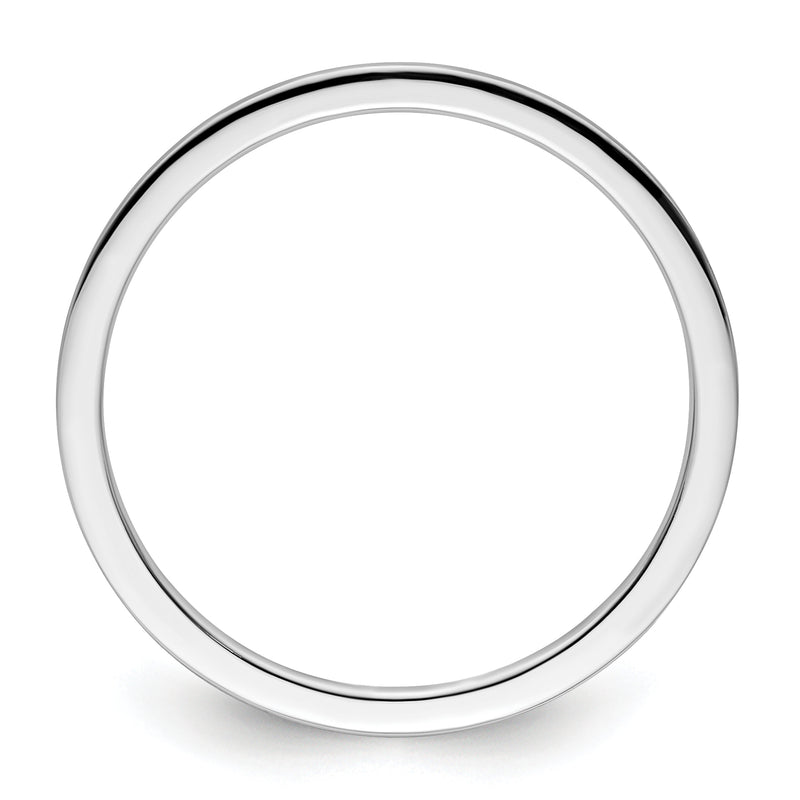 14K White Gold 1.2mm Flat Satin Stackable Men's / Ladies Wedding Band Ring