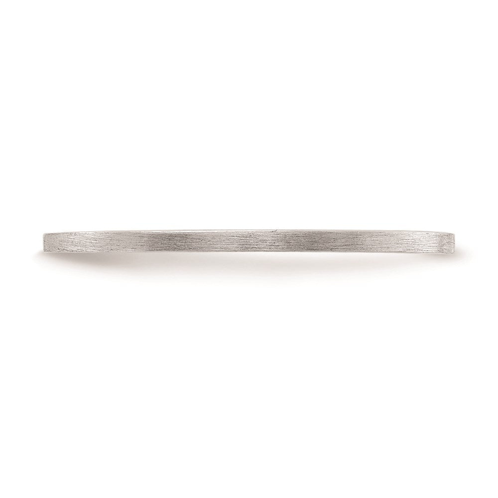 14K White Gold 1.2mm Flat Satin Stackable Men's / Ladies Wedding Band Ring