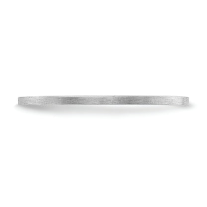 14K White Gold 1.2mm Flat Satin Stackable Men's / Ladies Wedding Band Ring