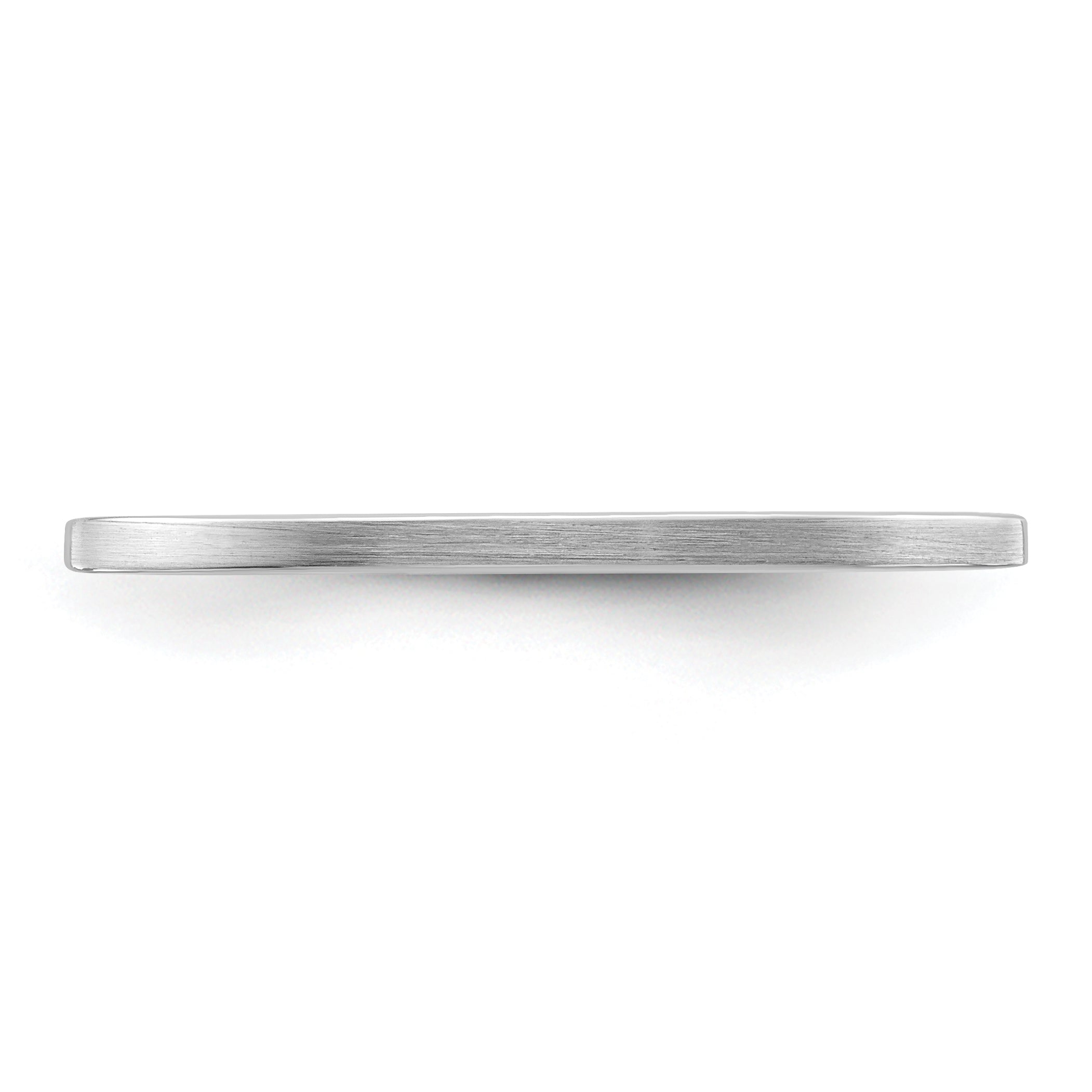 14K White Gold 1.2mm Flat Satin Stackable Men's / Ladies Wedding Band Ring