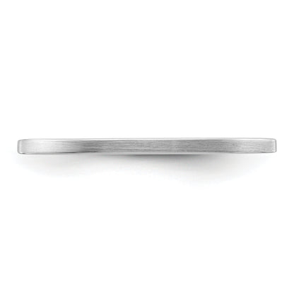 14K White Gold 1.2mm Flat Satin Stackable Men's / Ladies Wedding Band Ring