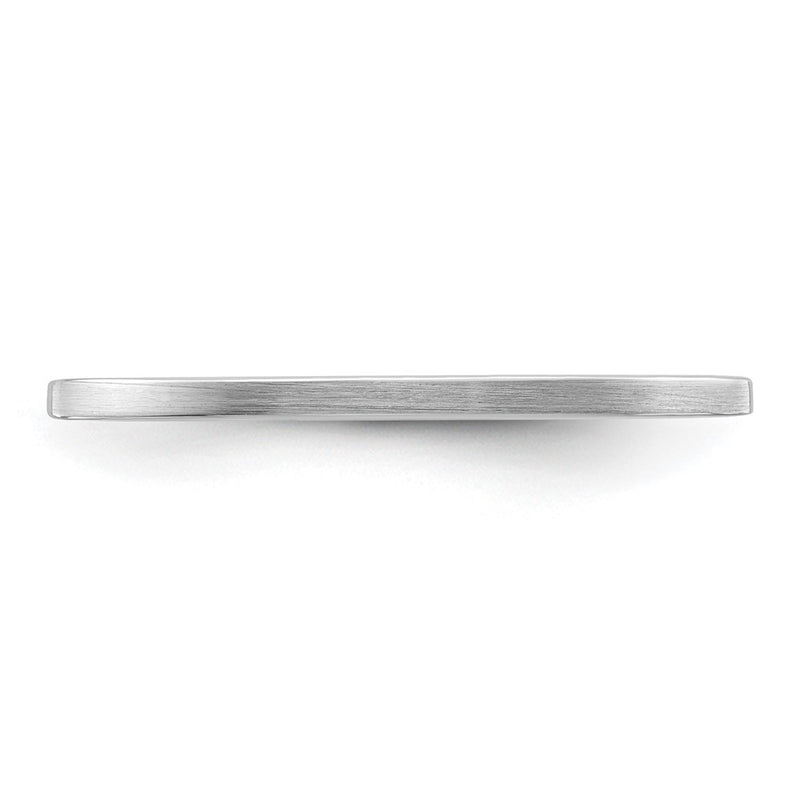 14K White Gold 1.2mm Flat Satin Stackable Men's / Ladies Wedding Band Ring