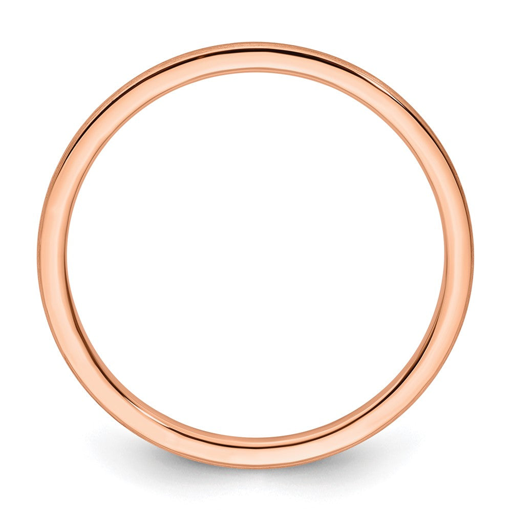 10K Rose Gold 10K 1.2mm Half Round Satin Stackable Band Size 4.5