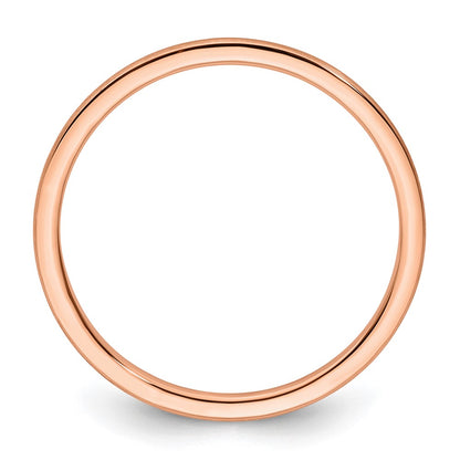 10K Rose Gold 10K 1.2mm Half Round Satin Stackable Band Size 4.5