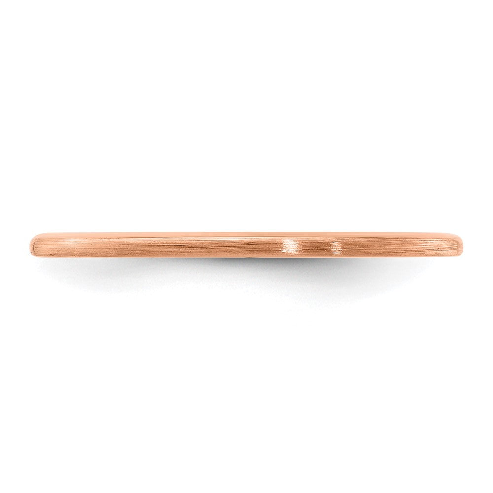 10K Rose Gold 10K 1.2mm Half Round Satin Stackable Band Size 4.5