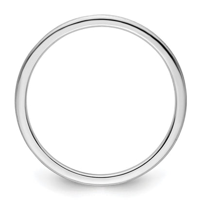 10K White Gold 10K 1.2mm Half Round Satin Stackable Band Size 7.5