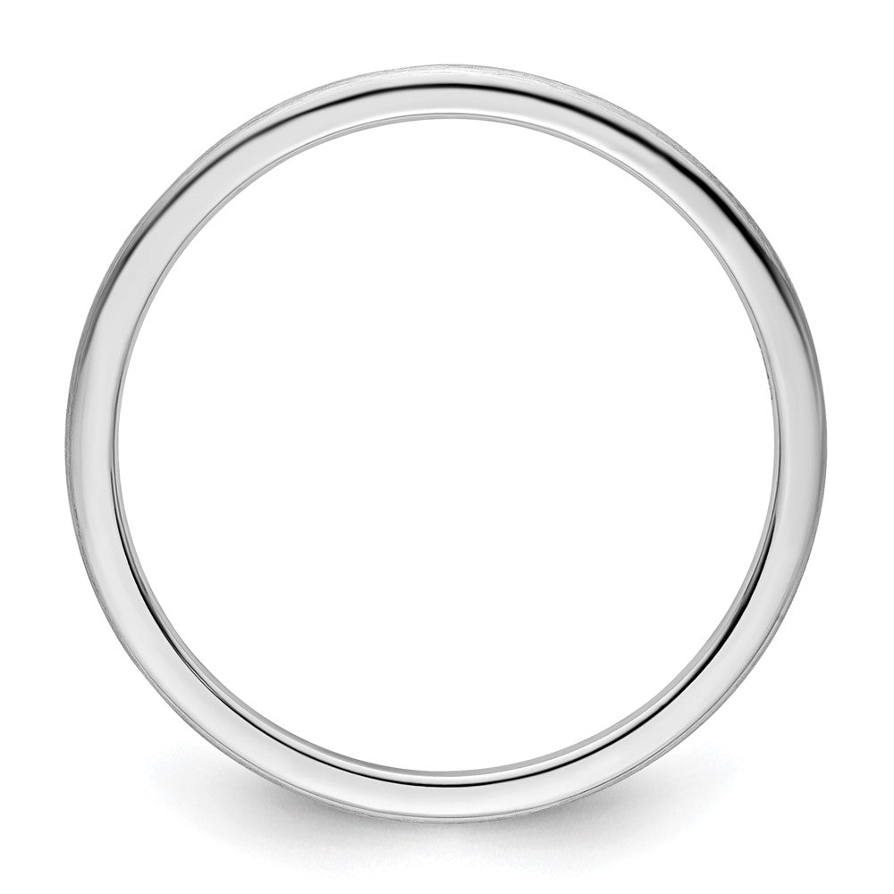 10K White Gold 10K 1.2mm Half Round Satin Stackable Band Size 8.5